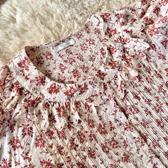 ✨💋SOLD💋🎶🦚🌹DÔEN ‘Hickory’ Organic Peter Pan Collar Songbird Toile XXL✨ - Picture 6 of 17